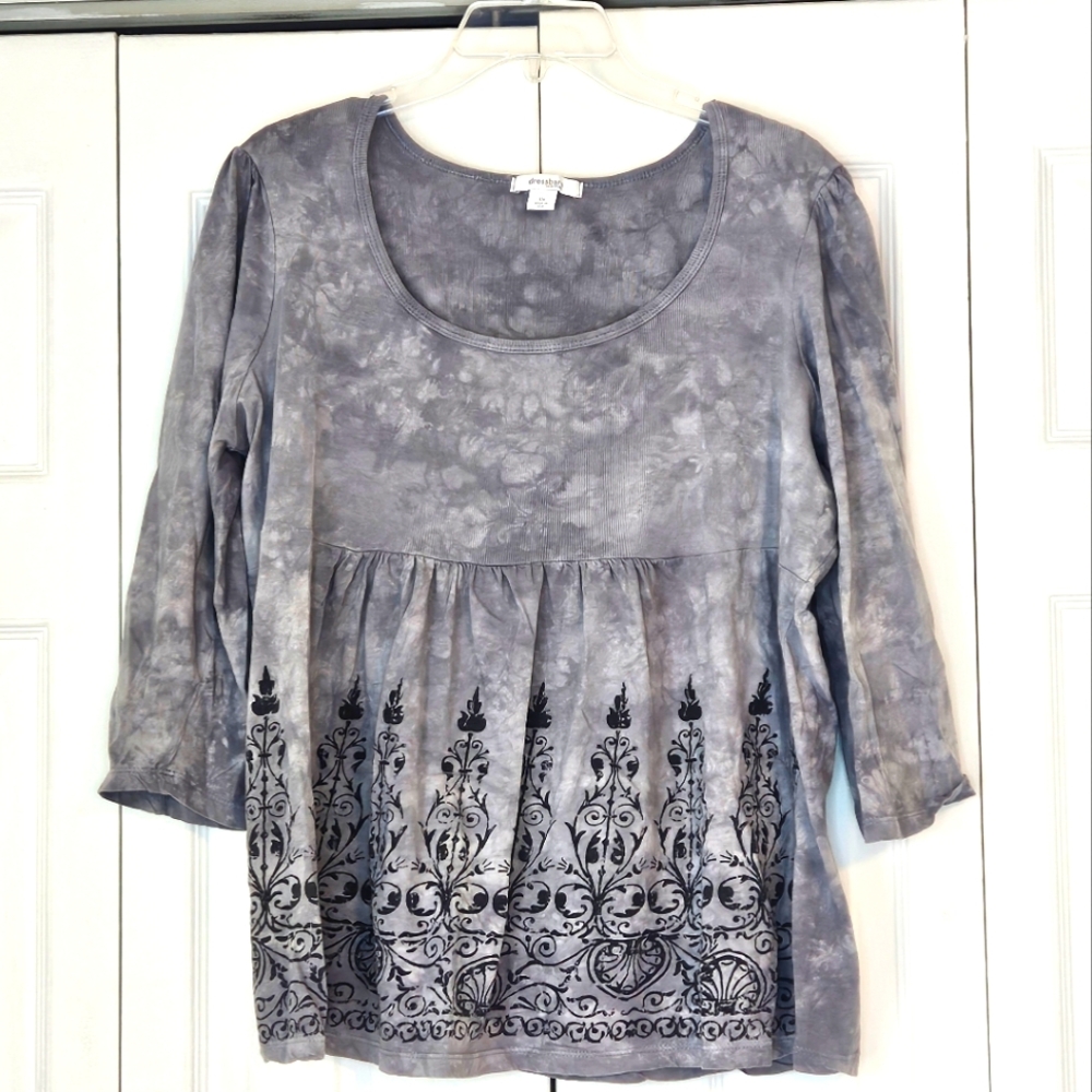 Gray Patterned Women's Top
